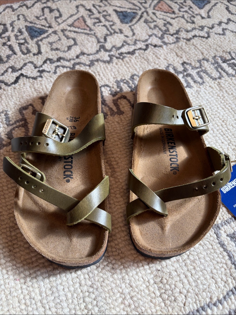 Birkenstock Olive Green Crisscross Buckle Sandals